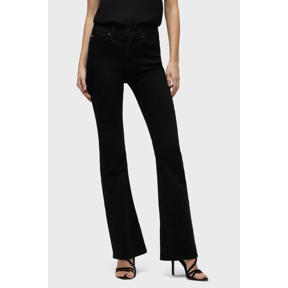 Hudson Barbara High-Rise Bootcut Jean w/ Flap in Black - Picture 2 of 7